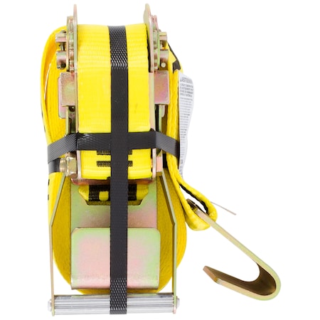 Keeper 30'X2" Ratchet Tie-Down, Yellow, Flat Hooks, 3,333Lbs WLL 4627